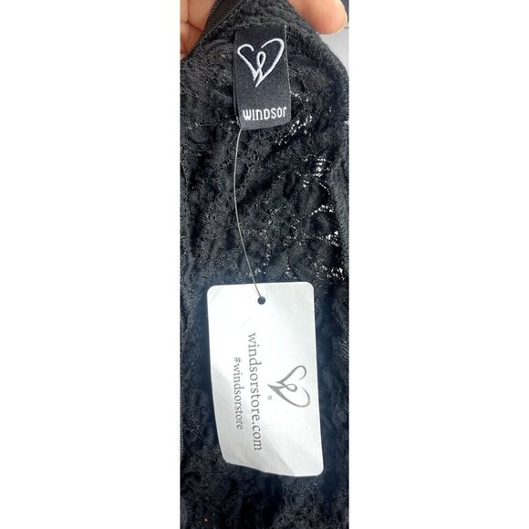 NWT Windsor Maxi Mesh Summer Size XS Black Textured Chic Sheer Lace Dress - Picture 10 of 12